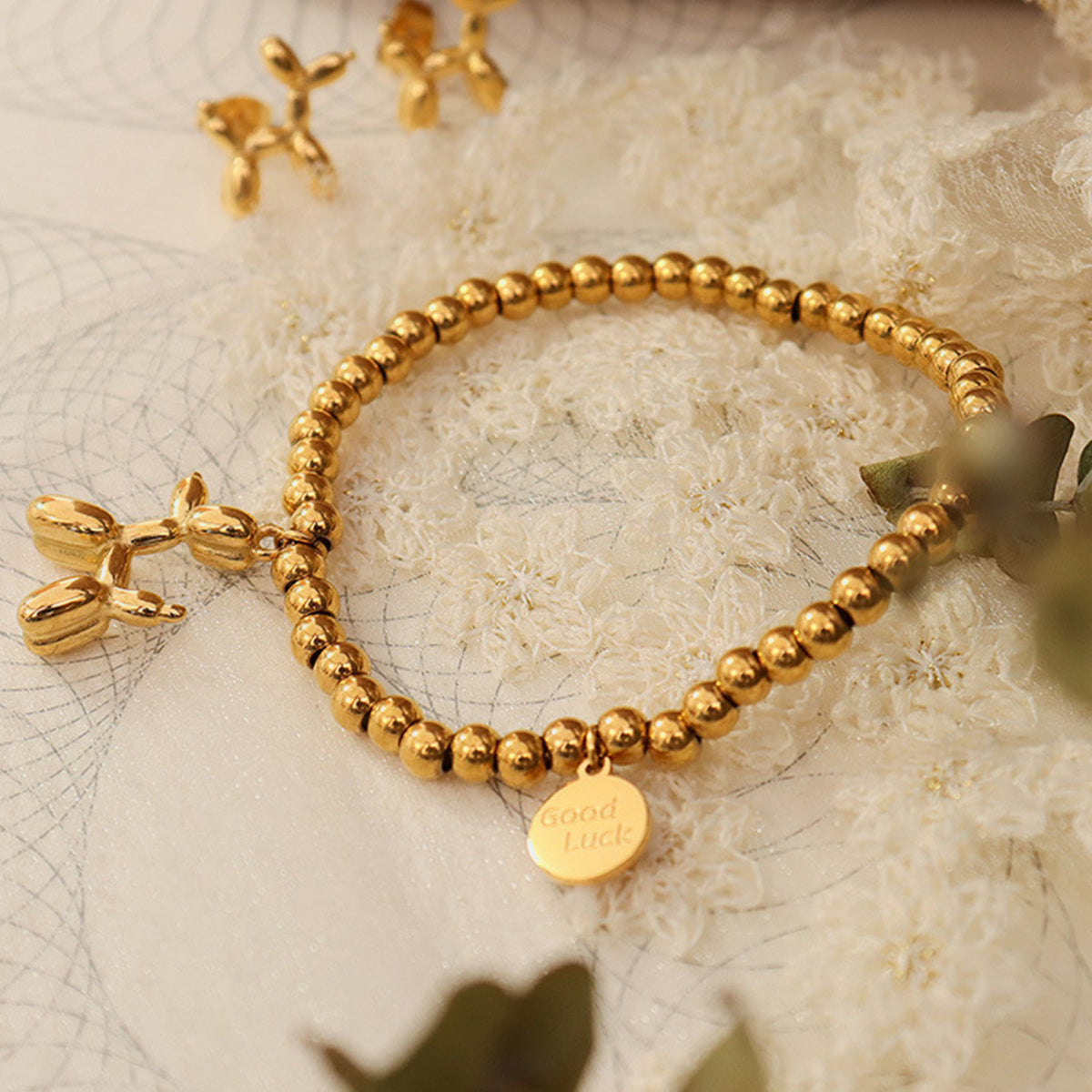 Puppy Charm Bracelet 18K Gold-Plated